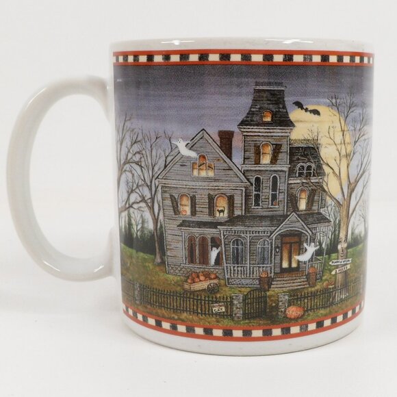 Two Vintage Halloween Mugs with Box David Carter Brown Haunted Hollow Sakura - Picture 8 of 14